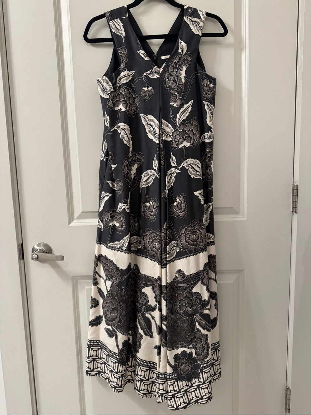 FLOREAT Anthropologie Soha Maxi Dress Floral Flowy Resort Boho Art Deco XSP